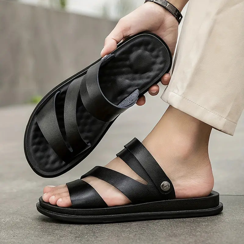 FOR HIM: Microfiber Casual Leather Open Toe Sandals